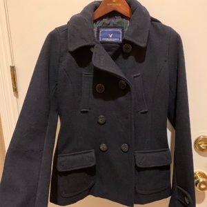 Navy Blue American eagle wool peacoat